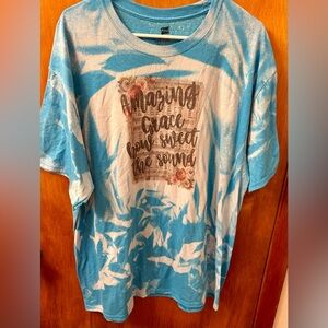 Hanes Blue and White Short Sleeve Tee